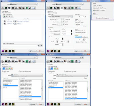 Dxtory Video Recording Settings